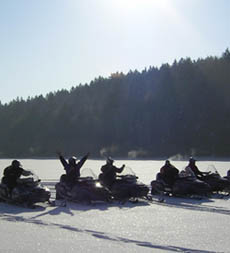 Snowmobilers in Mont Tremblant