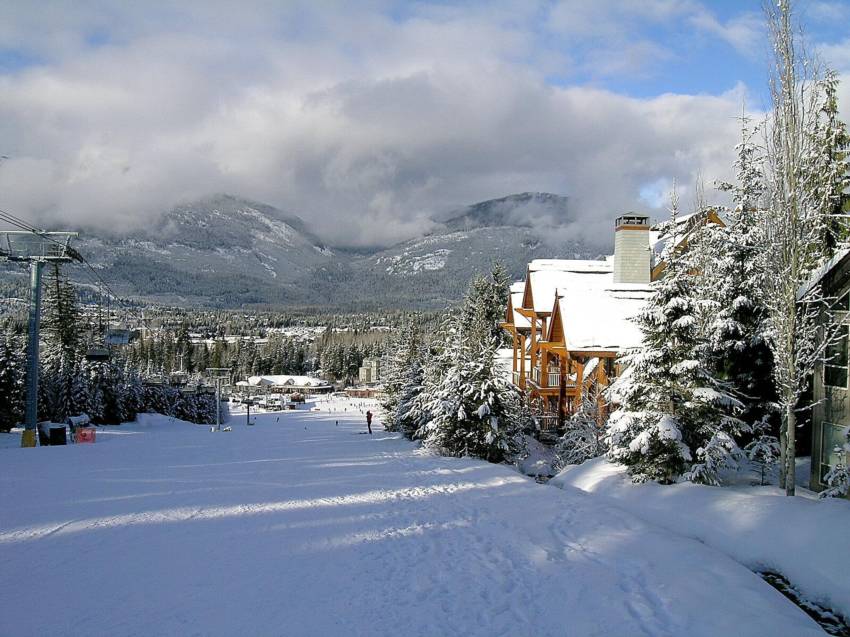 Watch Whistler skiers pass by from your Cedar Creek window