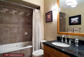 Full restrooms at the Gables.