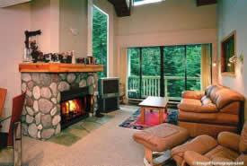 View the living room of a Gables condominium.