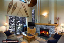 Vaulted ceilings give a vacation-home feel.