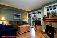Cozy up by the fireplace.